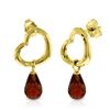 Image 1 : Genuine 4.5 ctw Garnet Earrings Jewelry 14KT Yellow Gold - REF-42H6X