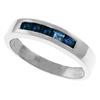Genuine 0.60 ctw Sapphire Ring Jewelry 14KT White Gold - REF-47T5A