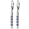 Genuine 0.70 ctw Sapphire Earrings Jewelry 14KT White Gold - REF-56N9R