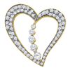 0.45 CTW Diamond Heart Journey Pendant 10KT Yellow Gold - REF-41X9Y
