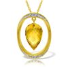 Genuine 9.6 ctw Citrine & Diamond Necklace Jewelry 14KT Yellow Gold - REF-109R6P