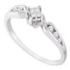 0.15 CTW Princess Diamond Solitaire Bridal Engagement Ring 14KT White Gold - REF-24W2K
