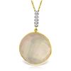 Genuine 17.08 ctw Rose Quartz & Diamond Necklace Jewelry 14KT Yellow Gold - REF-54F6Z