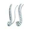 0.72 CTW Diamond Curved Climber Earrings 14KT White Gold - REF-67M4H