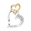 Image 1 : 0.03 CTW Diamond Heart Pendant 10KT Two-tone Gold - REF-12M2H