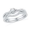 0.33 CTW Diamond Bridal Wedding Engagement Ring 10KT White Gold - REF-30X2Y