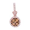 0.55 CTW Brown Diamond Circle Cluster Pendant 14KT Rose Gold - REF-47F8N