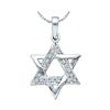 Image 1 : 0.10 CTW Diamond Star of David Pendant 10KT White Gold - REF-13M4H