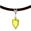 Genuine 9.01 ctw Lemon Quartz & Diamond Necklace Jewelry 14KT White Gold - REF-35X4M
