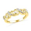 Image 1 : 0.13 CTW Diamond Heart Love Ring 10KT Yellow Gold - REF-16M4H