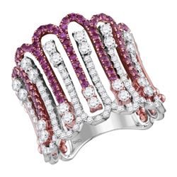 1.83 CTW Natural Ruby Diamond Fashion Ring 14KT Two-tone Gold - REF-142X4Y
