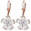 Genuine 4.43 ctw White Topaz & Diamond Earrings Jewelry 14KT Rose Gold - REF-49T8A