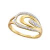 0.06 CTW Diamond Oval Fashion Ring 10KT Yellow Gold - REF-12N2F