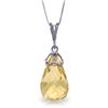 Genuine 7 ctw Citrine Necklace Jewelry 14KT White Gold - REF-25F3Z