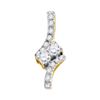0.25 CTW Diamond 2-stone Hearts Together Pendant 14KT Yellow Gold - REF-22K4W