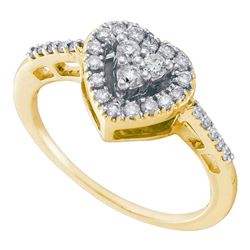 0.33 CTW Diamond Heart Ring 14KT Yellow Gold - REF-36Y2X