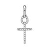 0.10 CTW Diamond Small Roman Cross Pendant 10KT White Gold - REF-8Y9X