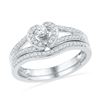 0.33 CTW Diamond Heart Bridal Engagement Ring 10KT White Gold - REF-34W4K