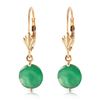 Genuine 3.3 ctw Emerald Earrings Jewelry 14KT Yellow Gold - REF-50H6X