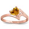 Genuine 0.95 ctw Citrine Ring Jewelry 14KT Rose Gold - REF-36V3W