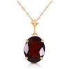 Genuine 3.12 ctw Garnet Necklace Jewelry 14KT Yellow Gold - REF-25P3H