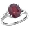 Natural 3.65 ctw Ruby & Diamond Engagement Ring 10K White Gold - REF-29G7M