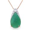 Genuine 3.5 ctw Emerald Necklace Jewelry 14KT Rose Gold - REF-59F8Z