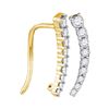 0.25 CTW Diamond Graduated Journey Climber Earrings 10KT Yellow Gold - REF-19K4W