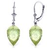 Genuine 19 ctw Green Amethyst Earrings Jewelry 14KT White Gold - REF-35K9V
