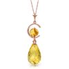 Genuine 5.5 ctw Citrine Necklace Jewelry 14KT Rose Gold - REF-25N6R