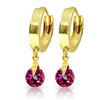 Genuine 2 ctw Pink Topaz Earrings Jewelry 14KT Yellow Gold - REF-26A2K