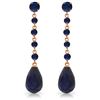 Genuine 31.6 ctw Sapphire Earrings Jewelry 14KT Rose Gold - REF-55Y2F