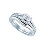 0.50 CTW Princess Diamond Bridal Engagement Ring 14k White Gold - REF-89W9K