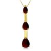 Genuine 1.71 ctw Garnet Necklace Jewelry 14KT Yellow Gold - REF-27P5H