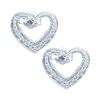 0.12 CTW Diamond Heart Screwback Earrings 10KT White Gold - REF-14F9N