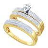 0.50 CTW His & Hers Marquise Diamond Solitaire Matching Bridal Ring 14KT Yellow Gold - REF-97W4K