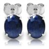 Genuine 2 ctw Sapphire Earrings Jewelry 14KT White Gold - REF-21N9R