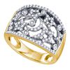 0.53 CTW Diamond Star Fashion Ring 10KT Yellow Gold - REF-57W2K