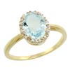Image 1 : Natural 1.05 ctw Aquamarine & Diamond Engagement Ring 14K Yellow Gold - REF-30F2N