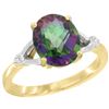 Natural 2.41 ctw Mystic-topaz & Diamond Engagement Ring 10K Yellow Gold - REF-24V6F