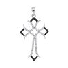 0.25 CTW Black Color Diamond Cross Pendant 10KT White Gold - REF-18N2F