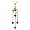 Genuine 1.50 ctw Amethyst Necklace Jewelry 14KT Yellow Gold - REF-29F7Z