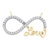 Image 1 : 0.20 CTW Diamond Infinity Pendant 10KT Yellow Gold - REF-18N2F