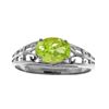 Image 1 : Genuine 1.15 ctw Peridot Ring Jewelry 14KT White Gold - REF-32A3K