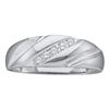 0.10 CTW Diamond Mens Wedding Anniversary Ring 10KT White Gold - REF-14W9K