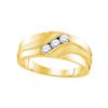 Image 1 : 0.33 CTW Mens Diamond Wedding Ring 10KT Yellow Gold - REF-41F3N