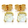 Genuine 0.80 ctw Aquamarine Earrings Jewelry 14KT Yellow Gold - REF-20R4P