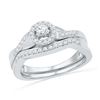 0.40 CTW Diamond Halo Bridal Engagement Ring 10KT White Gold - REF-52K4W