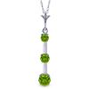 Genuine 1.25 ctw Peridot Necklace Jewelry 14KT White Gold - REF-29W3Y