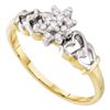 Image 1 : 0.13 CTW Prong-set Diamond Small Cluster Ring 10KT Yellow Gold - REF-12N2F